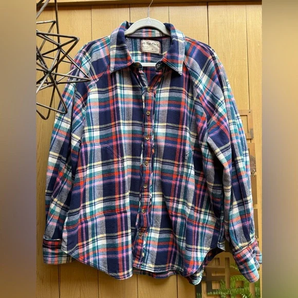 Free People Girl Meets Boy Plaid Shirt - Picture 2 of 8